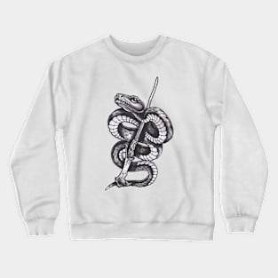 Snake and Magic Wand Black and White Crewneck Sweatshirt